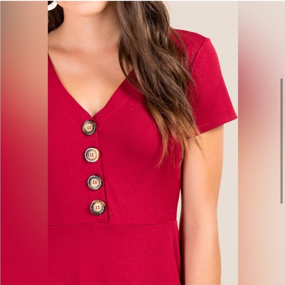 NWT Francesca’s Alya Sherra Brock Button Front V-Neck Dress, Small - Picture 2 of 10